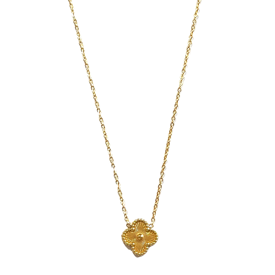 Inspired Quatrefoil Stainless Steel Yellow Necklace