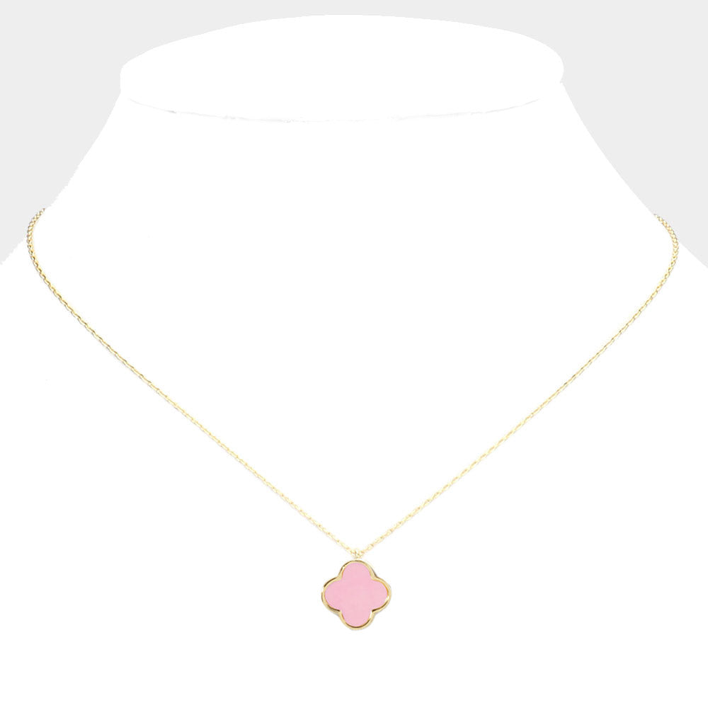 Inspired Quatrefoil Pink Necklace