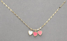 Load image into Gallery viewer, Triple Enamel Heart Pendant Necklace
